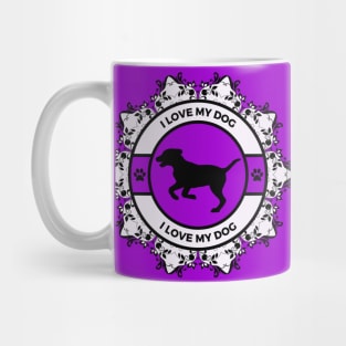 Purple/Violet I Love My Dog Mug